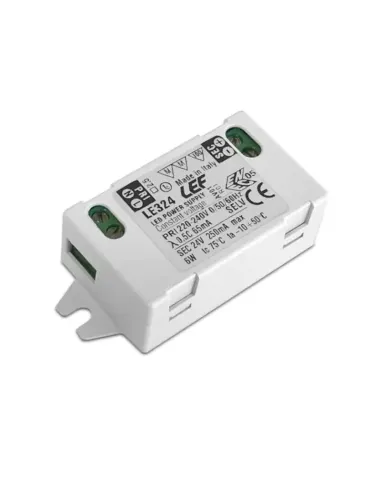 Alimentatore per strip LED LEF 6W 24VDC tensione costante 250mA IP20 LE324