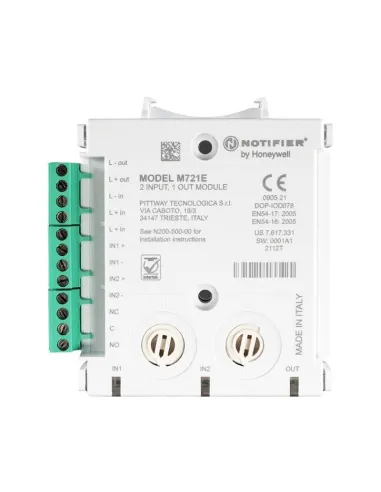 Modulo 2 Ingressi 1 Uscita Notifier per sistemi analogici M721E