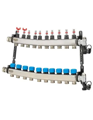 Cappellotto MDSS manifold for 10-way 1 inch UFH5710 radiant systems