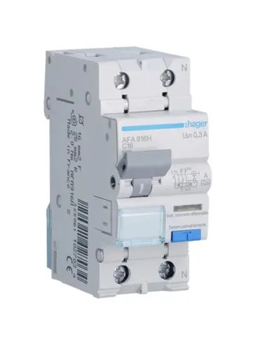 Hager 1P+N 300MA 16A AFA916H residual current circuit breaker