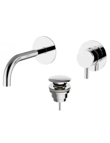 Miscelatore a parete per lavabo Teorema Jabil 25 2 pezzi con scarico 73318E11-001