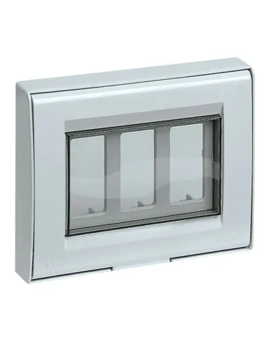 Placca stagna Vimar 3 moduli serie 8000S IP55 grigio 13731.Q