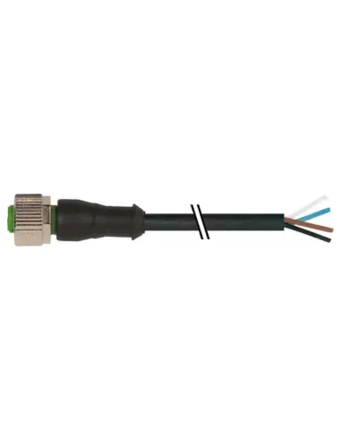 Murr M12 female 0° connector with 4P 4A 2.5 kV 5m cable 7000122216140500