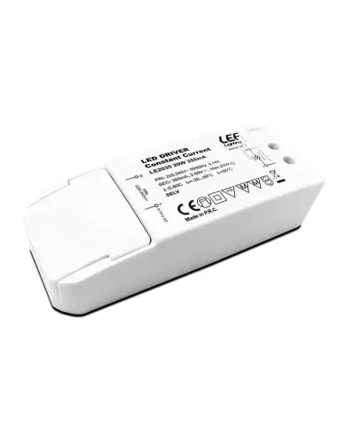 Alimentatore per lampade LED LEF 20W 2-29Vdc corrente costante 700 mA IP20 LE2070