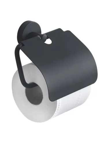 Gedy Eros wall-mounted toilet paper holder covered in matte black 2325-14