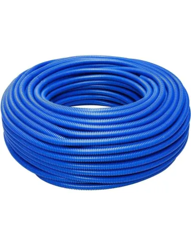 Tubo corrugato azzurro con tirafilo diametro 25 mm B11536