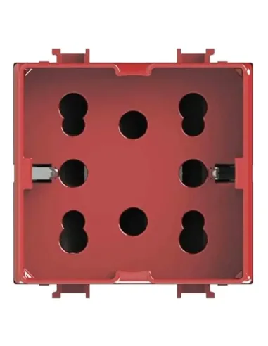 4Box SIDE Schuko socket for Bticino Matix series red 2 modules 4B.AMR.H21