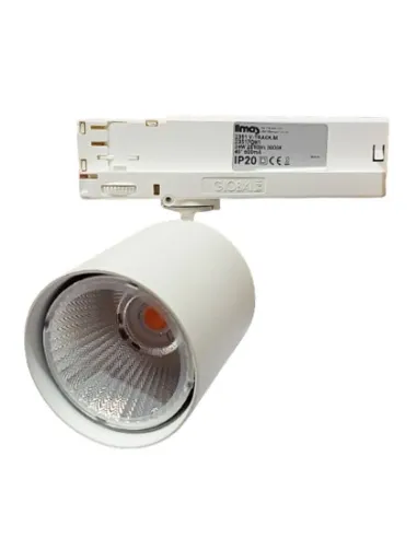 Proiettore Led a binario trifase Ilmas 24W 4000K con driver bianco 23518QT1