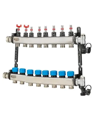 Cappellotto MDSS manifold for 8-way 1 inch UFH5708 radiant systems