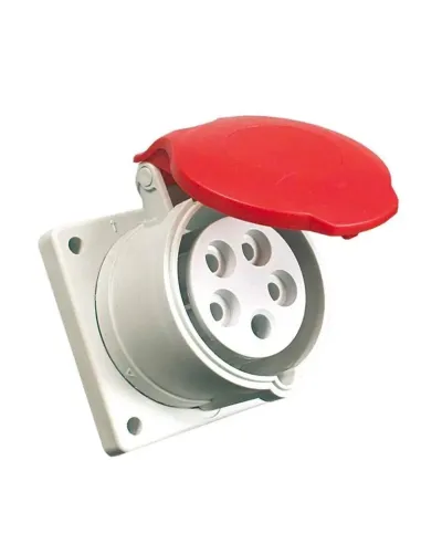 Fanton 3P+E 32A 400V IP44 industrial flush-mounted socket outlet red 71524