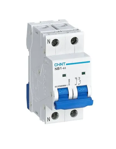 Chint NB1-63 1P+N 50A 6kA C Magnetothermic Switch 2 Modules 181173