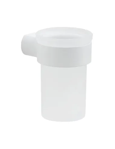 Gedy Pirenei wall-mounted toothbrush holder in matte white glass PI10-02