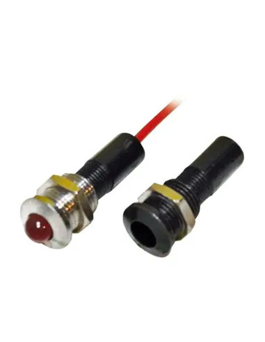 Melchioni chrome fixed light indicator LED 5mm red 492134051