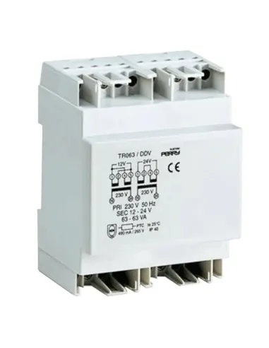 Trasformatore Perry 63VA uscite 12-12-24V 6 DIN 1TDTR063/DDV