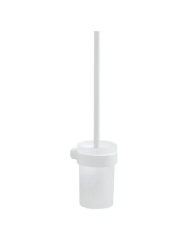 Wall mounted toilet brush holder Gedy Pirenei matte white glass PI33-03-02