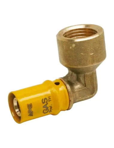 Ape F gas elbow fitting 3/4 x 20 mm brass 3AP6523420