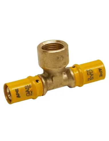 Raccordo a T per gas Ape F 3/4 x 26 mm in ottone 3AP6323426