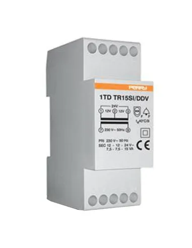 Trasformatore Perry 15VA uscite 12-12-24V 2 DIN IP40 1TDTR15SI/DDV