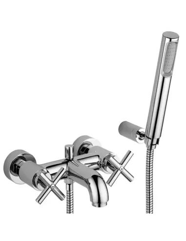 Paffoni Quattro bath mixer with chrome wall support QTV023CR