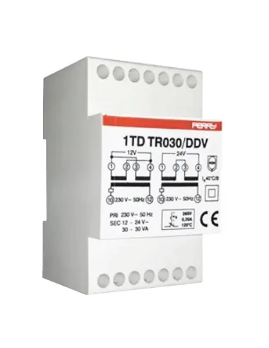 Trasformatore Perry 30VA uscite 12-12-24V 3 DIN 1TDTR030/DDV