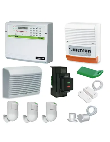 Kit antifurto Hiltron Protec 8 Zone GSM sirena rivelatori lettori e chiavi KPROTEC8GSM