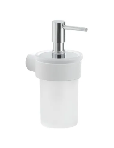 Wall mounted liquid soap dispenser Gedy Pirenei matte white glass PI81-02