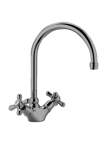 Paffoni Iris sink mixer with chromed swivel spout IRV180CR