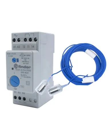 Relè di Controllo Livello Finder con cavo sonda 6 metri 24V 720180240000POA