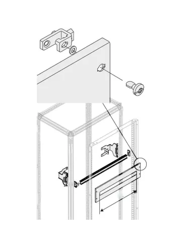 Guida DIN Abb standard per quadri L800 mm PDRS0800