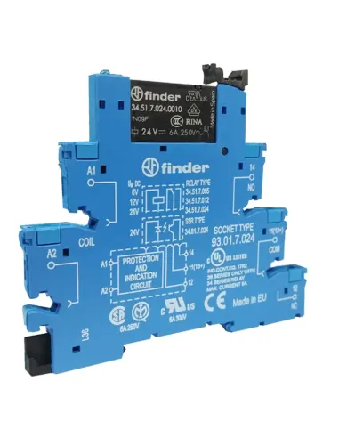 Modulo Interfaccia Finder relè elettromagnetico 6A 24V DC 385170240050