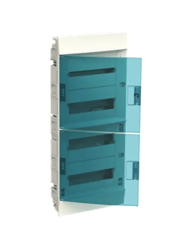 Centralino da incasso ABB 48 moduli IP41 porta blue petrol bianco 4 file 41A12X42