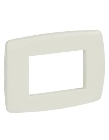 Placca Legrand Vela tonda bianco stucco 3 moduli 685601