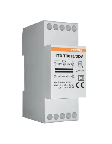 Trasformatore Perry 15VA uscite 12-12-24V 2 DIN 1TDTR015/DDV