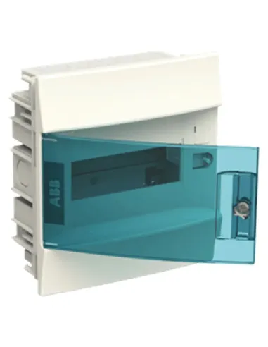 ABB flush-mounted switchboard 8 modules IP41 door petrol blue white 41A08X12