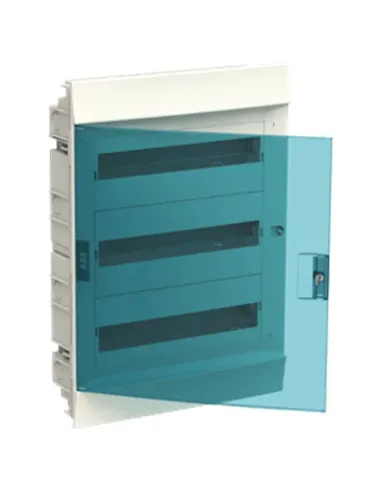 Centralino da incasso ABB 54 moduli IP41 porta blue petrol bianco 3 file 41A18X32