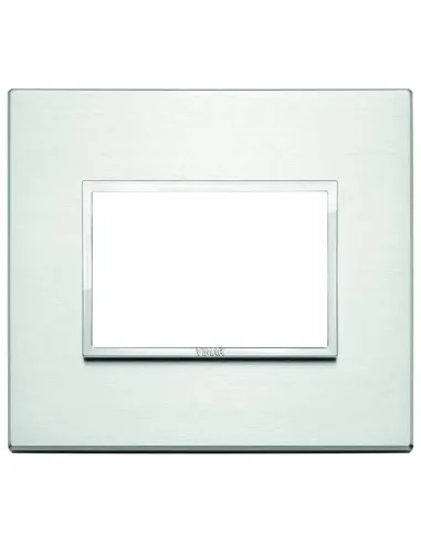 Placca Vimar Eikon Evo 3 moduli alluminio brillante 21653.01