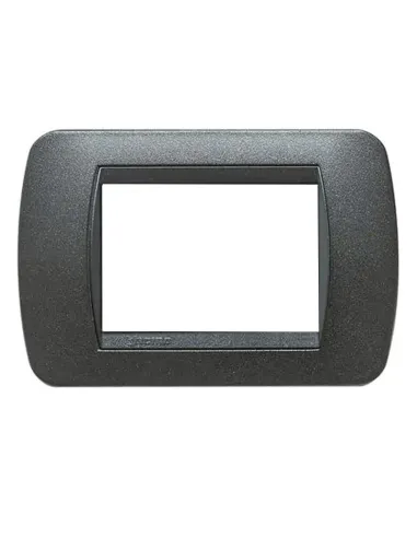 Bticino Living International Plate 3 Modules graphite black L4803GFN