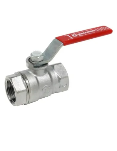 Giacomini F/F 3/8 ball valve with red lever handle R250X002