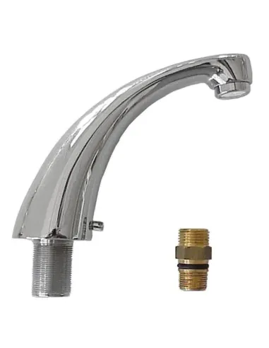 Bocca erogazione fissa per lavabo e lavello Idroblok in ottone cromato 083584