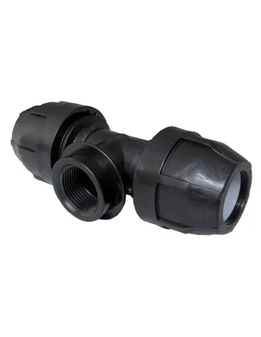 Raccordo a T 90 gradi filettato Nupi Femmina D 32 mm 1 pollice PE 10KTF3210