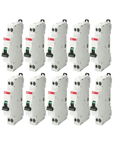 Kit 10 Abb circuit breakers 1 module 1P+N 4.5KA 16A SN201LC16