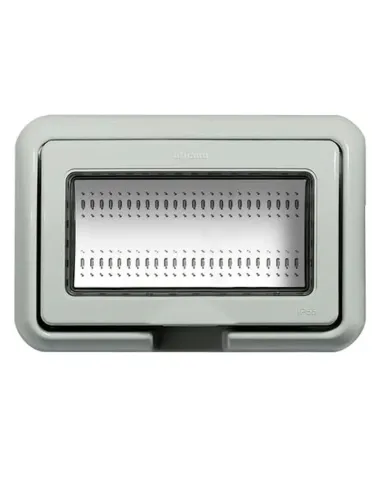 Placca Idrobox Bticino IP55 4 posti per LivingLight o Luna grigio 24604