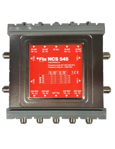 FTE 24db TV and Satellite Multiswitch 4 Sat pass-through outputs and a TV