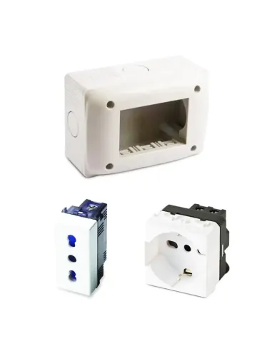 Master 3-module enclosure for MIX IP40 series sockets S43097