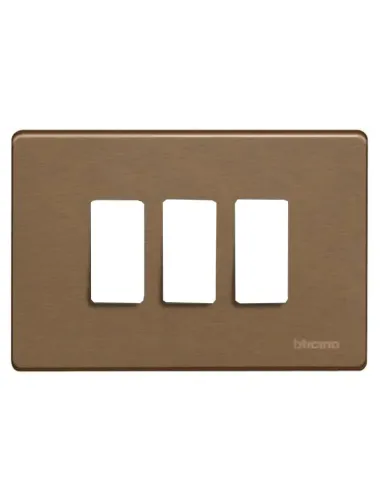 Placca per interruttori Bticino Magic 3 posti bronzo TIC503/3/BR