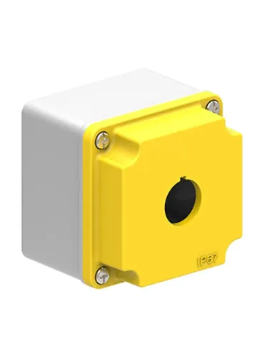 Lovato IP67 yellow metal housing for 1 LPZM1A5 button