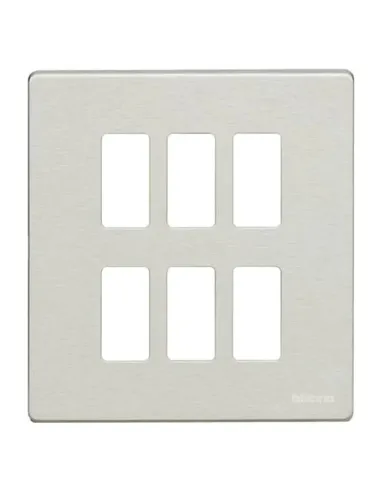 Bticino Magic 3+3 place plate in gray resin 506/6/R