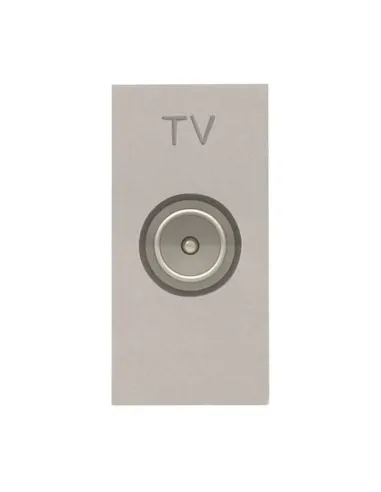 Pass-through TV socket Abb Zenit N2150.8 PL Type M Silver Z1134PL