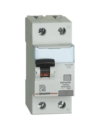 Bticino Salvavita 40A 1P+N 30MA AC 4.5KA GA8813AC40 differential circuit breaker