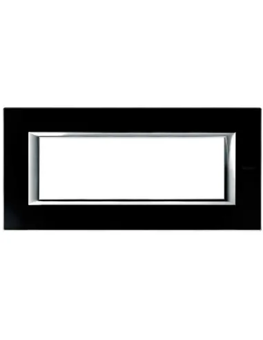 Bticino Axolute Plate 6 Modules Night Black Glass HA4806VNN